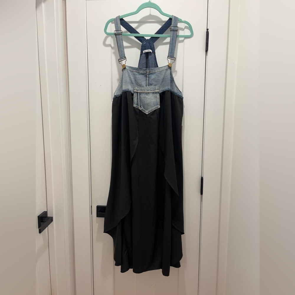 Womenβs Maxi Jumper Dress Size M Black/Denim